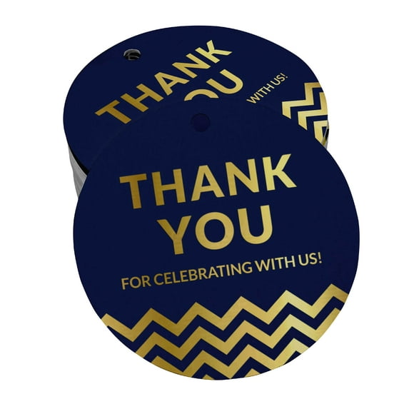 Inkdotpot Gold Foil Paper Hang Tags Thank You For Celebrating With Us Bridal Shower-Baby Shower-Retirement-Wedding-Birthday Favor Tags 100 Pieces