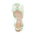 thumbnail image 3 of XYD Women Bowknot Platform Sandals with Pearl Open Toe Bridal Block High Heels Ankle Strap Wedding Prom Satin Shoes Size 7 Green, 3 of 4