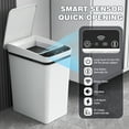 Small Bathroom Trash Cans with Lid, 3.2 Gallon Touchless Trash Bin, Automatic Trash Cans