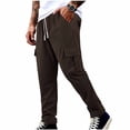 thumbnail image 3 of YABCSAZ Mens Corduroy Cargo Pants Straight Leg Multi Pocket Joggers Elastic Waist Drawstring Casual Work Trousers Loose Fit Cotton Blend Outdoor Streetwear Pants with Pockets, 3 of 10