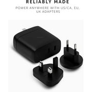 Native Union Fast GaN Charger PD 67W – USB-C Multi-Device Ports with US/CA, EU, UK Adapters (Black)
