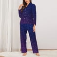 thumbnail image 2 of Lsque Neon Glitter Pattern Long Sleeve Pajama Set for Women - Soft 2-Piece Sleepwear and Loungewear Set with Pockets, Comfy Nightwear-XX-Large, 2 of 7