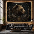 thumbnail image 6 of Grizzly Bear Under Celestial Moons, Mystical Fantasy Wildlife Art for Nature Lovers, Forest Wall Decor Birthday Gift Tapestry Wall Hanging for Bedroom and Living Room, 6 of 7