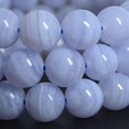 thumbnail image 3 of Natural Blue Lace Agate 10mm Round Shape Smooth Cut Beads Stretchable Bracelet for Men & Women., 3 of 3