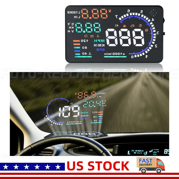 Digital Speedometer Projector OBD II Car HUD Head Up Display 5.5'' Dash Screen Digital.