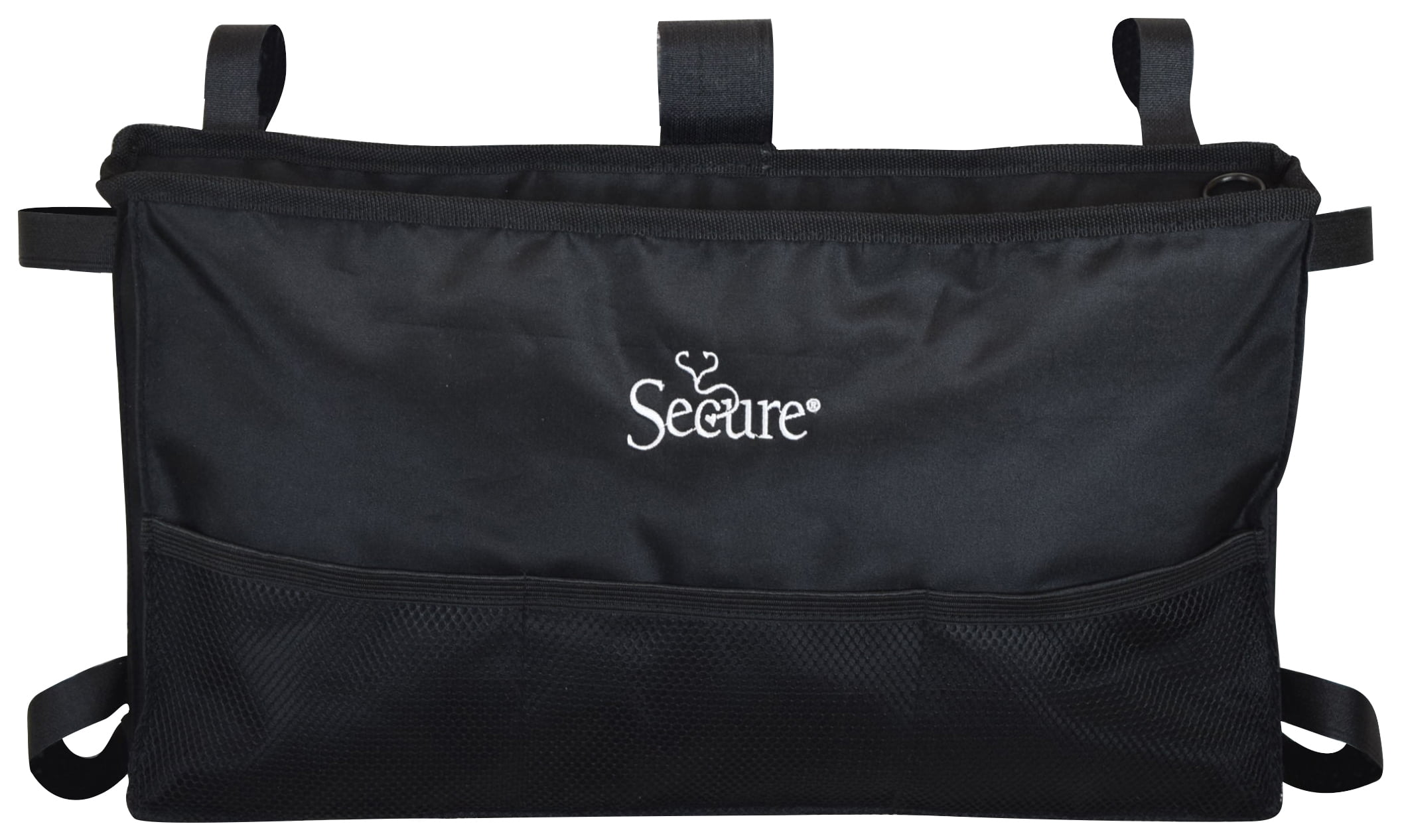 Secure 6-Pocket Walker Bag Storage Pouch, Black - 0 - 0