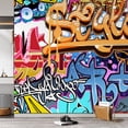 thumbnail image 3 of Idea4wall 3pcs Watercolor Street Graffiti Printed Stick Wallpaper Removable Wall Murals Large Wall Stickers for Home Decoration, 72"x72", 3 of 5