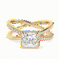 thumbnail image 2 of 1.50 TCW Lab Grown Diamond Princess Cut Twisted Engagement Ring 14K Yellow Gold, 2 of 5