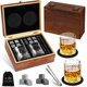 thumbnail image 1 of Juego de vasos para whisky con 2 vasos de cristal, 2 posavasos, 8 cubitos de hielo de granito, 1 pinza y bolsa para cubitos, 1 of 8