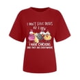 thumbnail image 4 of ICHUANYI Clearance Womens Work Tops Short Sleeve Out Blouse Farmer Funny Letter Print Shirt T-Shirt Tops(Red, XL) ICHUANYI WER2023081017461, 4 of 7