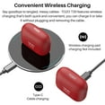 thumbnail image 4 of TOZO T20 Wireless Earbuds Bluetooth Headphones 48.5 Hrs Playtime with LED Digital Display, IPX8 Waterproof, Dual Mic Call Noise Cancelling 10mm Broad Range Speakers with Wireless Charging Case Red, 4 of 5