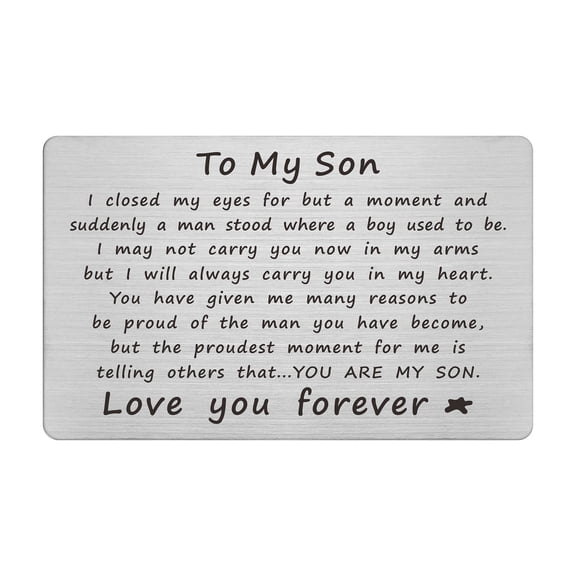 Yobent To My Son Gifts - Son Wallet Card Inspirational Gifts for Christmas Valentines, Proud of My Son Card