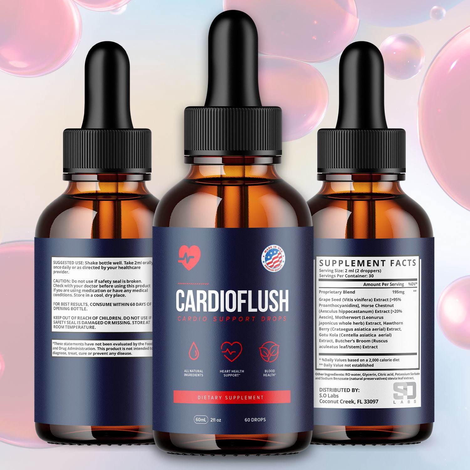 Cardioflush Advanced Formula Drops Natural Support Supplement Cardio Flush 30 Servings