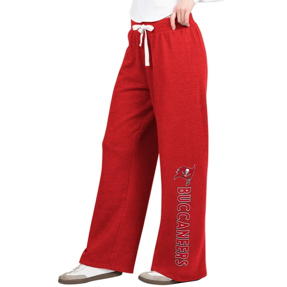 Women's G-III 4Her by Carl Banks Red Tampa Bay Buccaneers Field Wide Leg Sweatpants
