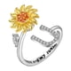 thumbnail image 1 of Fiudx Anillo de Girasol, Anillo de Aleación Ajustable y Abierto, Anillo Giratorio de Girasol con Circonita, Anillo para Aliviar El Estrés y La Ansiedad, Accesorio de Moda para Mujer, Regalo para Ella, 1 of 1