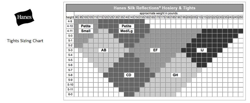Silk Reflections Size Chart