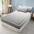 thumbnail image 3 of Homewish Gray White Zipper Full Size Comforter Sets with Fitted Sheet and 2 Pillowcases, Modern Gradient Art Zipper Bedding Set, 3 of 7