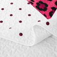 thumbnail image 5 of Manfei Cute Cheetah Bow Twin Quilt Set,Pink Ice Cream Drip Twin Coverlet Set,3-Piece,1 Bedspread and 1 Pillowcase, 5 of 7