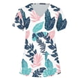 thumbnail image 5 of Jienlioq Hauts Grande Taille pour Femmes Mode Décontractée Imprimé Manches Courtes Col en V Poche Hauts de Travail Vert Menthe TG, 5 of 5
