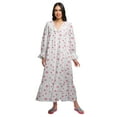 thumbnail image 1 of Moomaya Chemise de Nuit Maxi Boutonnée à Manches Longues Imprimée en Coton pour Femmes, 1 of 5