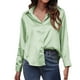 thumbnail image 1 of Camisa de manga larga de satén para mujer - Elegante blusa de imitación de seda - Corte holgado para la oficina o una fiesta, 1 of 5