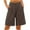 Coffee, variant on Women's Wide Leg Pants Summer Cotton Linen Solid Color Loose Straight Leg Pants With Pockets Side Slit Buttons Pants Black
