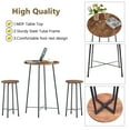 thumbnail image 6 of VECELO 3-Piece Bar Table Set with 2 Stools, Space Saving Round Pub Table Set for Breakfast Nook, Bistro, Dining Room, Kitchen, Brown, 6 of 8
