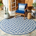 thumbnail image 2 of SAFAVIEH Courtyard Janey Bordered Indoor/Outdoor Area Rug, Blue/Light Beige, 6'7" x 6'7" Round, 2 of 6