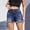 Dark Blue, variant on Shorts for Women Shorts Women's Denim Shorts With Ripped Fringe Hot Pants Blue M