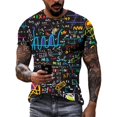 thumbnail image 1 of T-Shirts Graphiques Formule Numérique Rétro Mode pour Hommes Imprimé 3D Col Rond Manches Courtes, 1 of 5