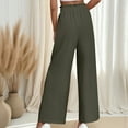 thumbnail image 3 of Posijego Womens Wide Leg Dress Pants Tie Knot Elastic High Waist Work Pants Business Casual Office Trousers, 3 of 7