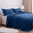 thumbnail image 6 of ANMINY Luxurious Hypoallergenic Quilt Set, 2-Piece, Dark Blue, Microfiber Bedding Set, Twin, 6 of 8