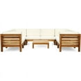 thumbnail image 1 of Noble House Oana 9pc U-Shaped Sectional Sofa Set Cushion Teak/Beige, 1 of 12