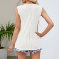 thumbnail image 6 of HOWPAY Womens T Shirts V Neck Casual Sleeveless Solid Color Basic Tee Tops Summer Lightweight Soft Loose Fit Baggy Y2K Streetwear White L, 6 of 6