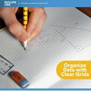 VEEBOST 100-Sheet Quad Ruled Graph Composition Notebooks with Hard Cover, 9.75″ x 7.50″, 48-Pack