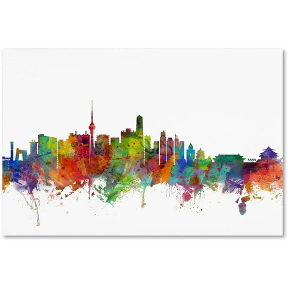 Trademark Fine Art "Beijing China Skyline" Canvas Art by Michael Tompsett