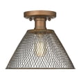 thumbnail image 3 of Yep by Golden Lighting Carver 1-light Semi-Flush Mount in Copper Patina, 3 of 7