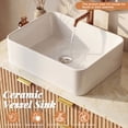 thumbnail image 2 of Concho 47'' Farmhouse Bathroom Vanity with Double Vessel Sink, Bathroom Sink Storage Cabinet with LED Light & Sliding Barn Door, Adjustable Shelf, 3 Drawers, Side Hooks, Rustic Brown, 2 of 8