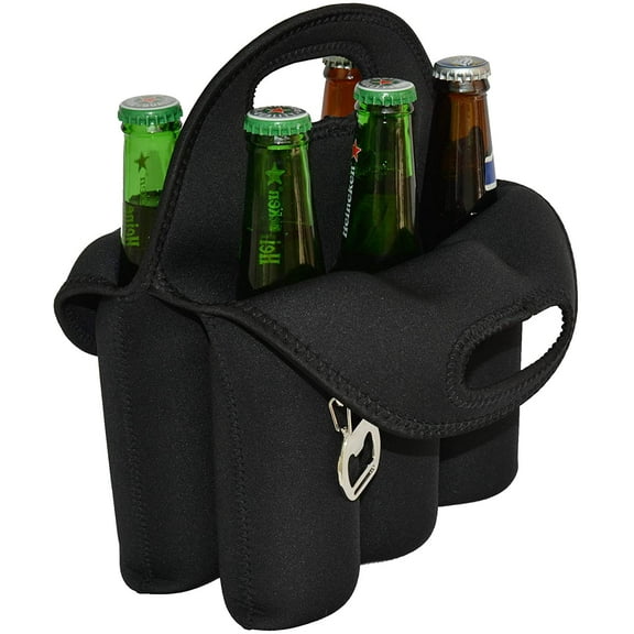 6 Pack Insulated Neoprene Beer Bottles Carrier Tote 12 oz Can Cooler Holder
