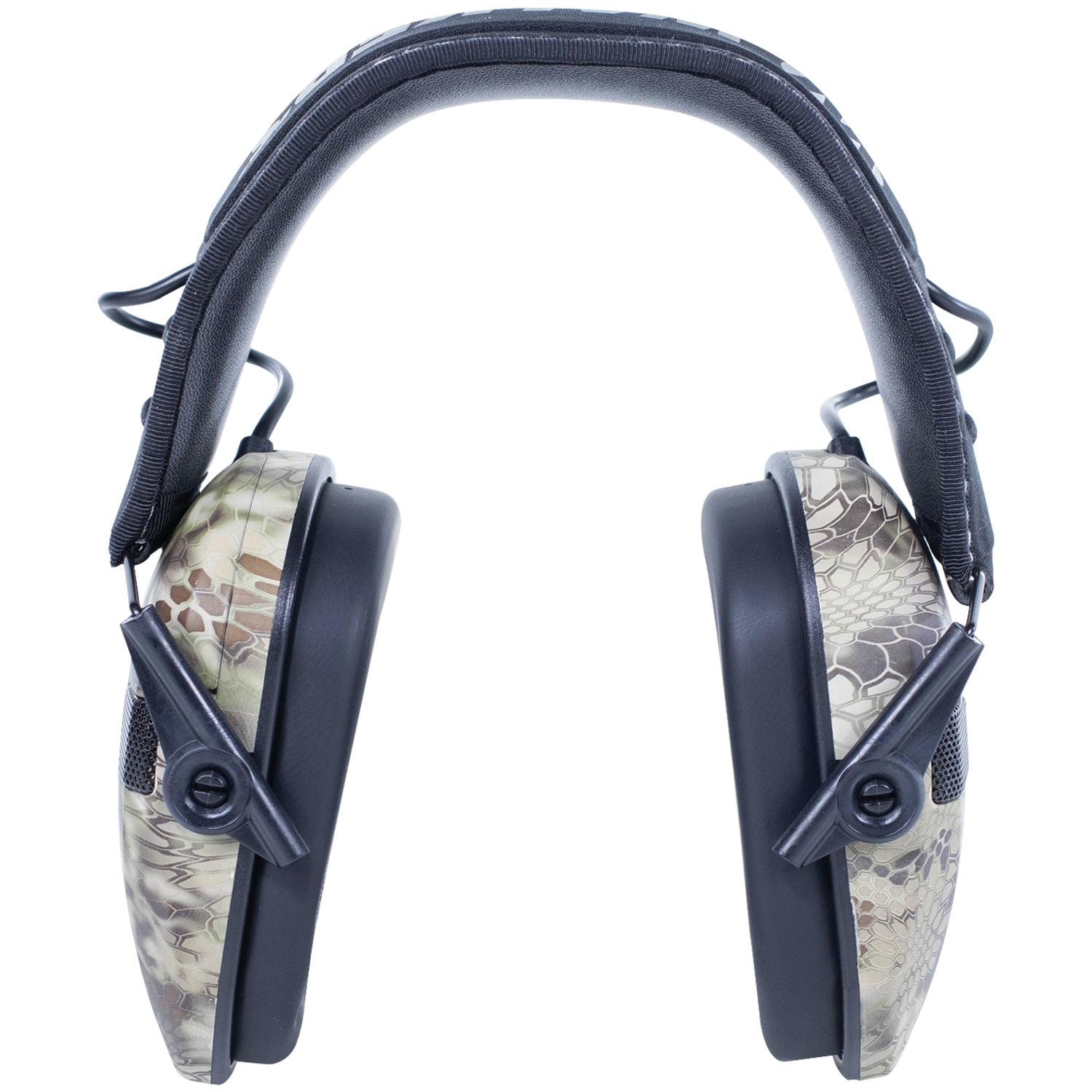 Walker's Game Ear GWP-RSEM-KPT Razor Series Slim Shooter Electronic Folding Muff (Kryptek Camo) & GWP-YWFM2 Youth & Women Folding Muff (Black)