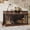 Brown, variant on Double Dog Crate Furniture 63 Inch Large Kennel with Divider, Sliding Doors, Drawers and Shelves, Heavy Duty Indoor Furniture, Retro Brown
