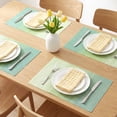 thumbnail image 2 of Plastic Placemats Set of 6 Rectangle Placemats for Table Decor Washable Heat Resistant Table Placemats Wipeable Table Mat Green 17.7x11.8inch, 2 of 6