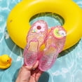 thumbnail image 7 of Tao Tao Girls Jelly Sandals Girls Flower Rainbow Princess Sandals Water Beach Flat Sandals Toddler Shoes Hollow Out Non-Slip Beach Sandals Pink 8 Years, 7 of 7