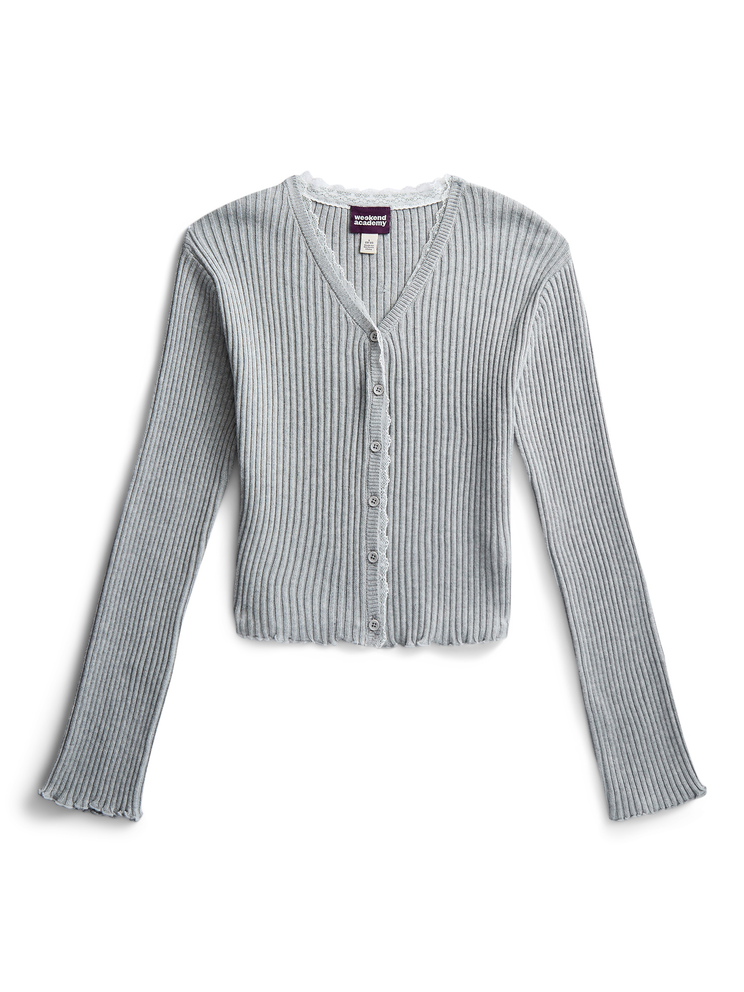 Weekend Academy Girls Lace Trimmed Cardigan, Sizes 4-18
