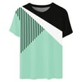 thumbnail image 4 of Womens Summer Tops Dressy Casual Color Block Crewneck Tshirts Short Sleeve Trendy Blouses Basic Loose Tunic Tee Tops, 4 of 4