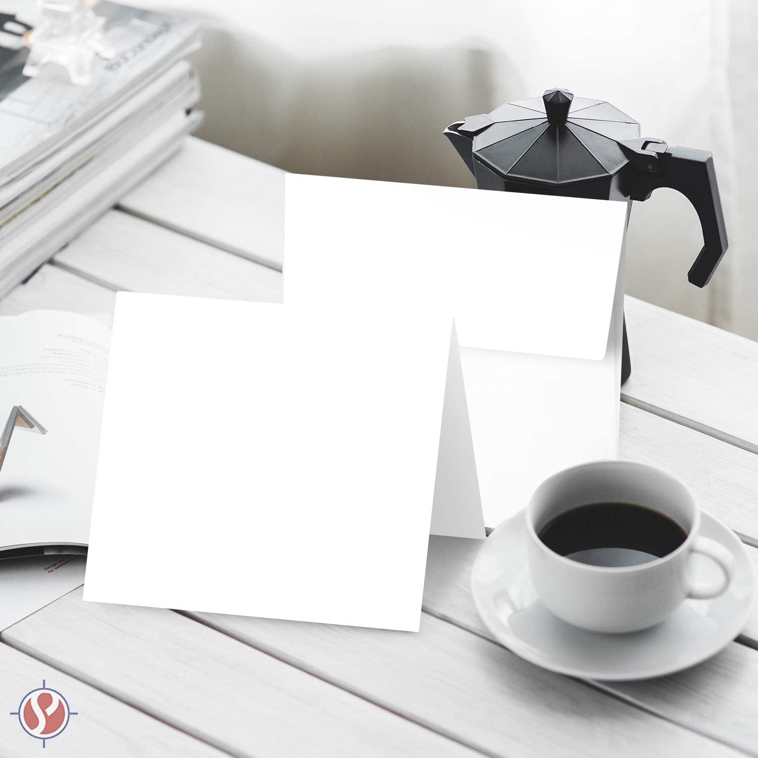 5.25 x 5.25” White Blank Square Foldover Cards with 5.5x5.5” Envelopes – Great for Greetings, Announcements and Invitation Cards | Heavyweight 80lb (216gsm) Card Stock | 25 per Pack