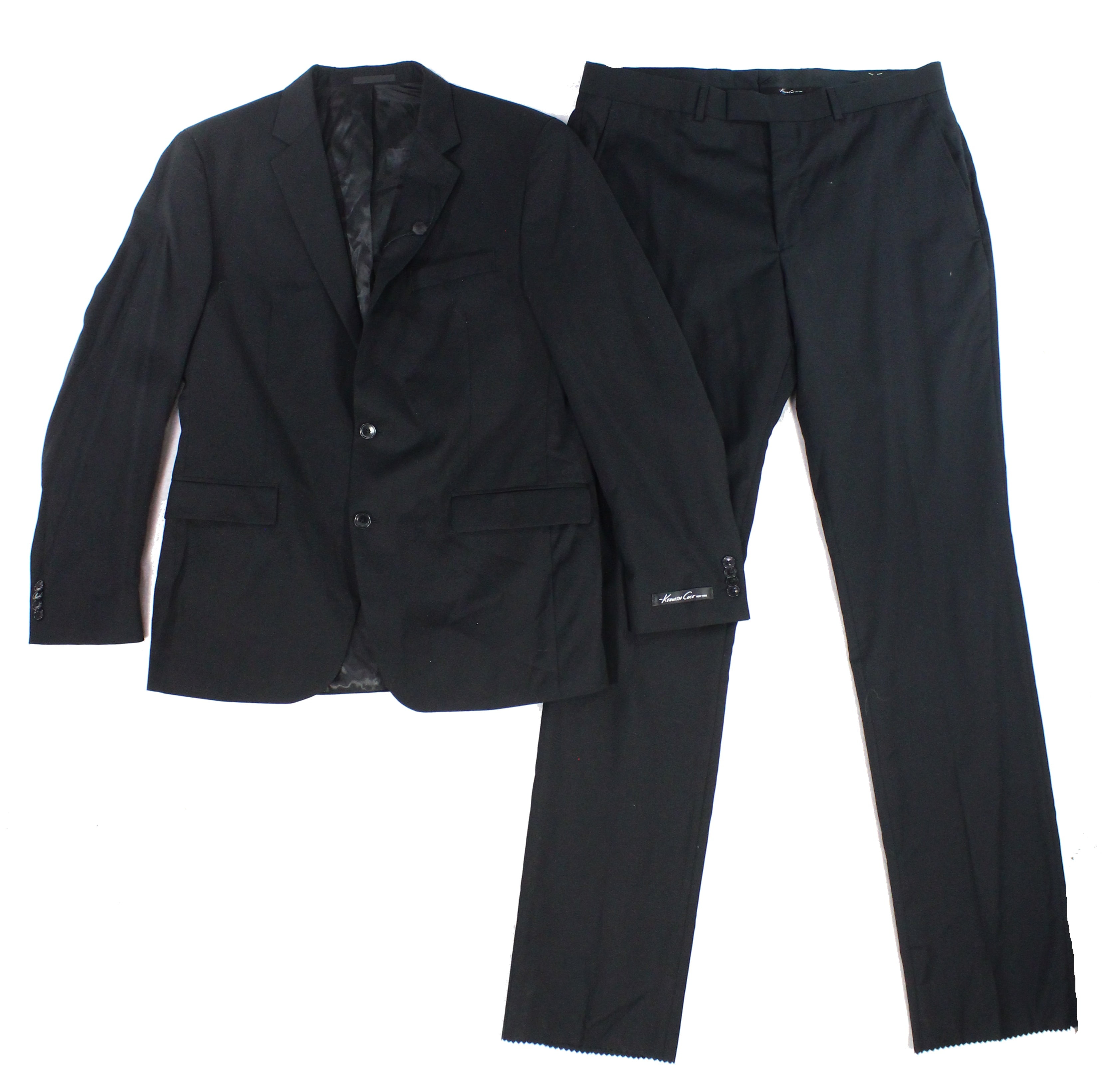 Cole Cole NEW Solid Black Mens Size 42R Two Button Wool Suit Set
