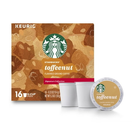 - Starbucks Toffeenut Flavored Medium Roast Single Serve Coffee for Keurig Brewers, of 16 (16 Total K-Cup Pods)