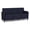 Navy, variant on Siena 3-Seat Lounge Reception Waiting Tandem Seating / Black Steel Legs / Blue