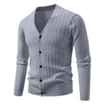 thumbnail image 6 of Chiccall Men's Cardigan Sweaters Casual Knit Textured Button Down Cardigans Long Sleeve V Neck Outwears, 6 of 6
